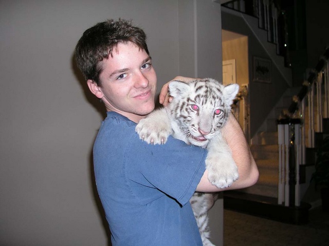 Justin and White Tiger